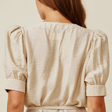 BEACHWOOD CANYON ruffle bottom wrap dress in naked - sand