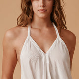 BONDI BEACH V-neck halter dress in naked - white