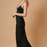 CARMEL slip dress in naked - black