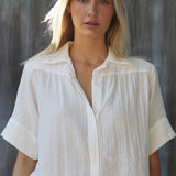 ENCINITAS top in lightweight gauze - white