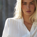 ENCINITAS top in lightweight gauze - white