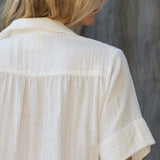 ENCINITAS top in lightweight gauze - white