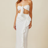 ISTANBUL wrap skirt in naked - white
