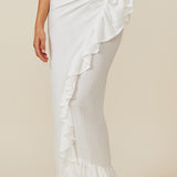 ISTANBUL wrap skirt in naked - white