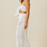 ISTANBUL wrap skirt in naked - white