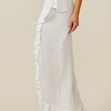 ISTANBUL wrap skirt in naked - white