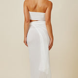 ISTANBUL wrap skirt in naked - white