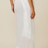 ISTANBUL wrap skirt in naked - white