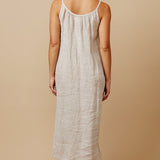 MAJORCA button down maxi in linen - natural