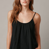 PLAYA tank top in lightweight gauze - black