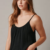 PLAYA tank top in lightweight gauze - black