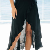 SOLANA wrap skirt - black