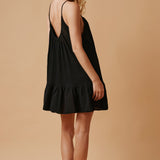 ST TROPEZ ruffle mini - black