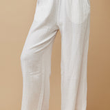 THE PINES beach pant in double gauze - white