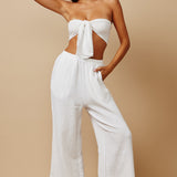 THE PINES beach pant in double gauze - white