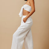 THE PINES beach pant in double gauze - white