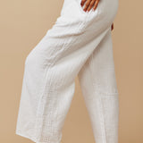 THE PINES beach pant in double gauze - white