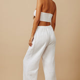 THE PINES beach pant in double gauze - white