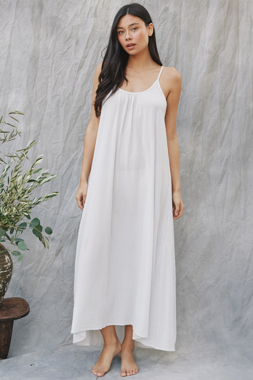 Low Back Maxi Dress - TULUM - White Low Back Maxi Dress - TULUM - White