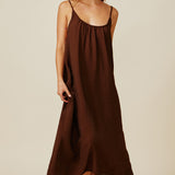 TULUM low back maxi in naked - chocolate