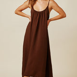 TULUM low back maxi in naked - chocolate