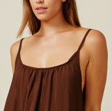TULUM low back maxi in naked - chocolate