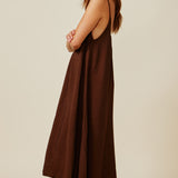 TULUM low back maxi in naked - chocolate
