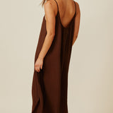TULUM low back maxi in naked - chocolate