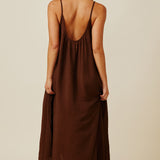TULUM low back maxi in naked - chocolate