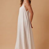 TULUM low back maxi in naked - white