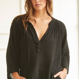 MARRAKESH dashiki in lightweight gauze - black
