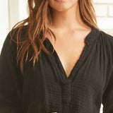 MARRAKESH dashiki in lightweight gauze - black