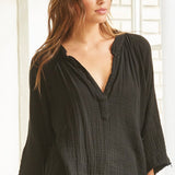 MARRAKESH dashiki in lightweight gauze - black
