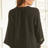 MARRAKESH dashiki in lightweight gauze - black