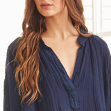MARRAKESH dashiki in lightweight gauze - pacific