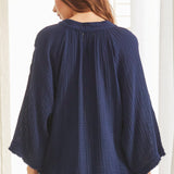 MARRAKESH dashiki in lightweight gauze - pacific