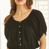 MONTECITO top in lightweight gauze - black