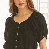 MONTECITO top in lightweight gauze - black