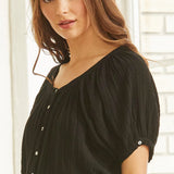 MONTECITO top in lightweight gauze - black