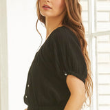 MONTECITO top in lightweight gauze - black