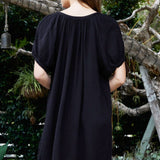 SIFNOS puff sleeve button down mini - black