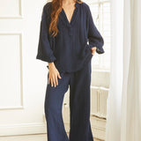 THE PINES beach pant in double gauze - pacific