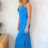 CARMEL slip dress in naked - moroccan blue