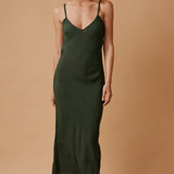 CARMEL slip dress in naked - moss