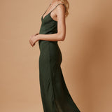 CARMEL slip dress in naked - moss