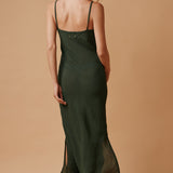 CARMEL slip dress in naked - moss
