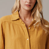 ENCINITAS top in lightweight gauze - turmeric