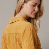 ENCINITAS top in lightweight gauze - turmeric