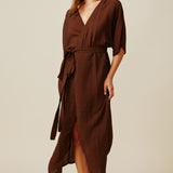 GOA robe in naked - chocolate