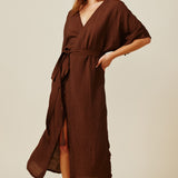 GOA robe in naked - chocolate